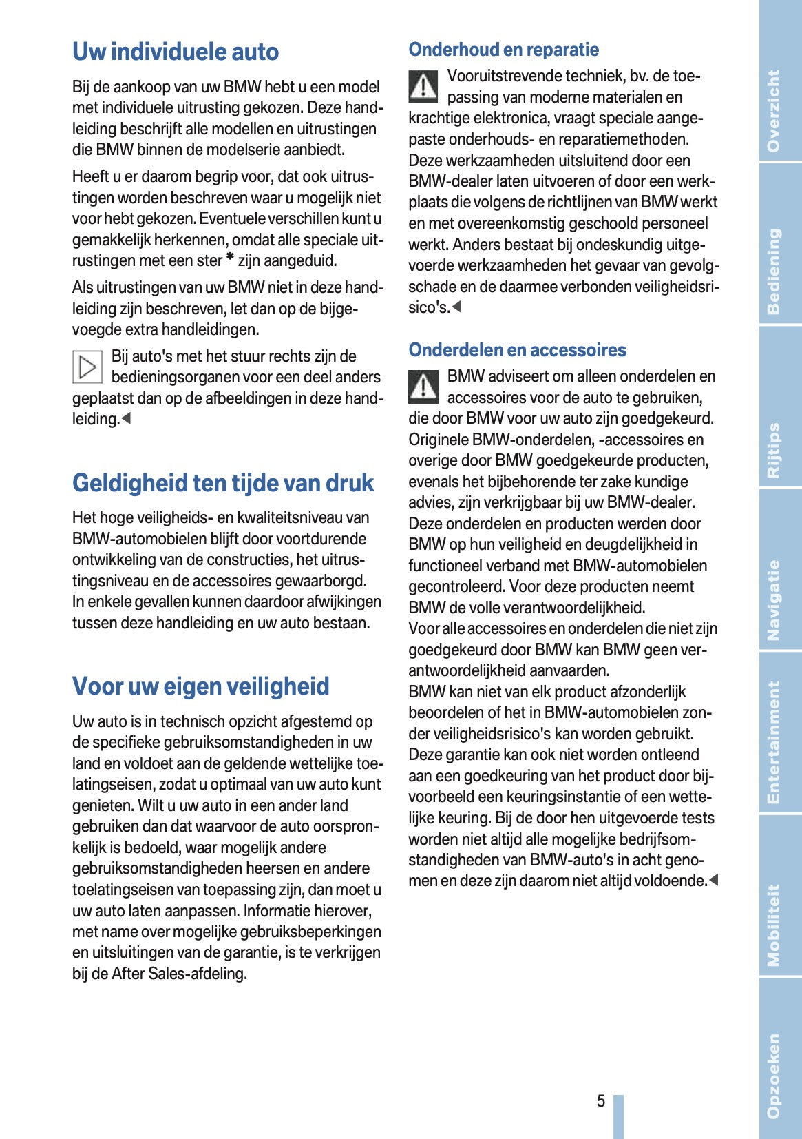 2009-2010 BMW X5 Gebruikershandleiding | Nederlands