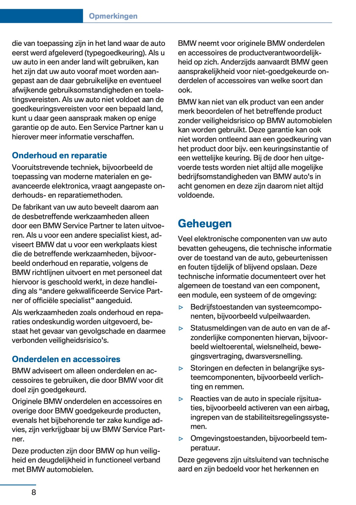 2017 BMW X5 Owner's Manual | Dutch