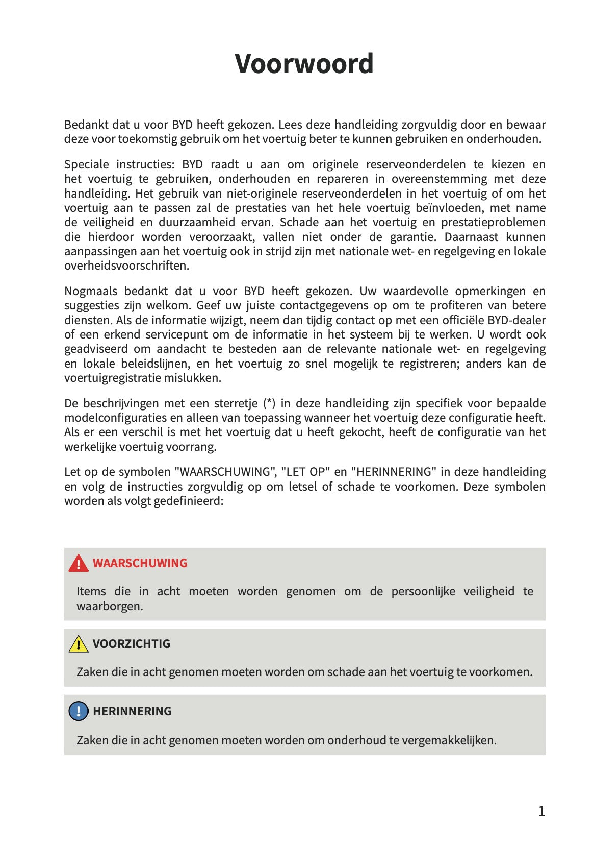 2026 BYD Dolphin G DM-i Owner's Manual | Dutch