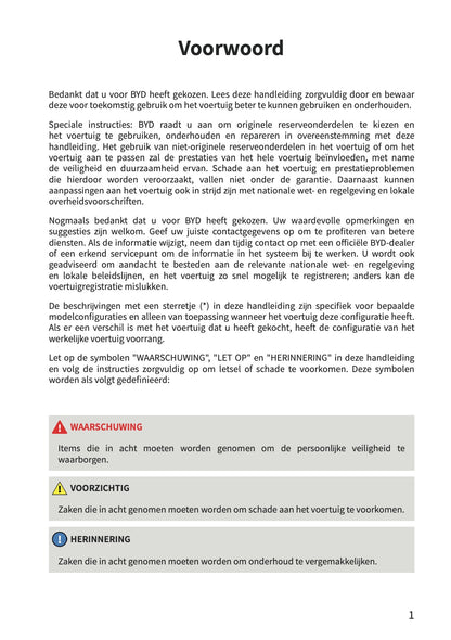 2026 BYD Dolphin G DM-i Owner's Manual | Dutch