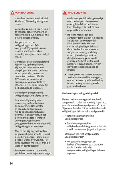 2026 BYD Dolphin G DM-i Owner's Manual | Dutch