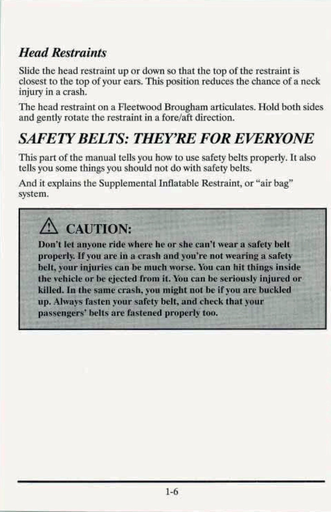 1995 Cadillac Fleetwood Owner's Manual | English