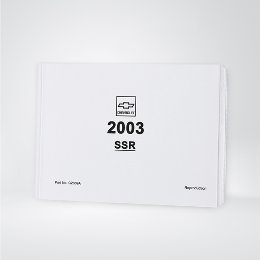 2003 Chevrolet SSR Gebruikershandleiding | Engels