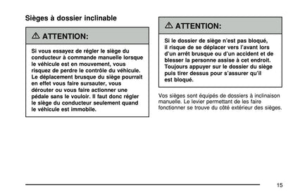 2007 Chevrolet Corvette Manuel du propriétaire | Français