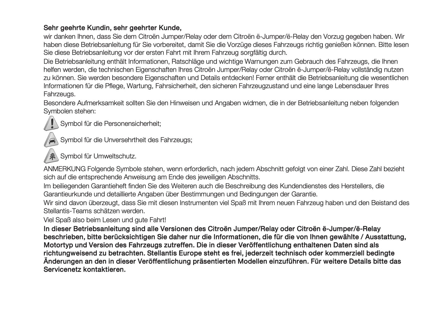 2025 Citroën Jumper/Relay Bedienungsanleitung | Deutsch