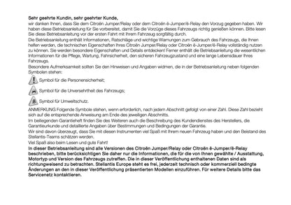 2025 Citroën Jumper/Relay Bedienungsanleitung | Deutsch