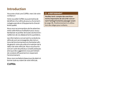 2022 Cupra Ateca Owner's Manual | French