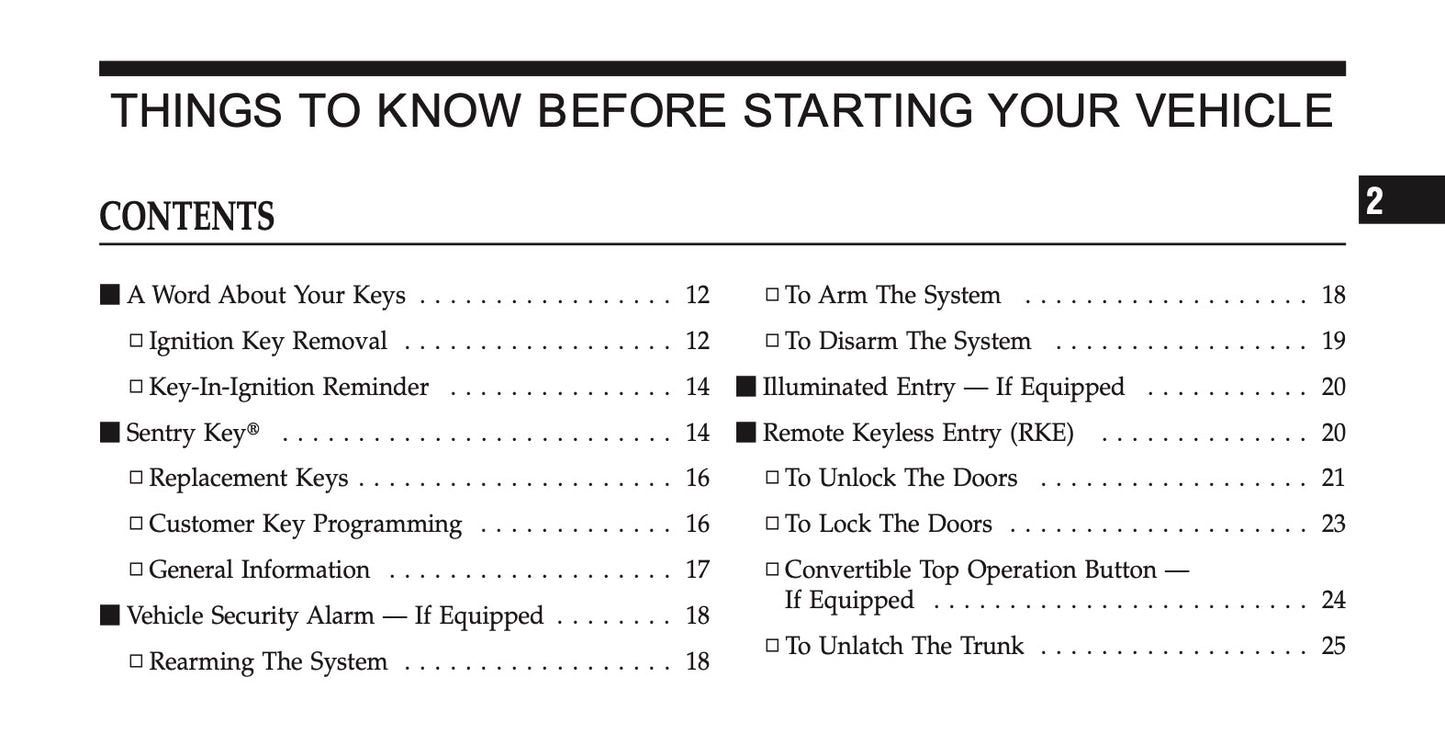 2011 Chrysler 200 Convertible Owner's Manual | English US