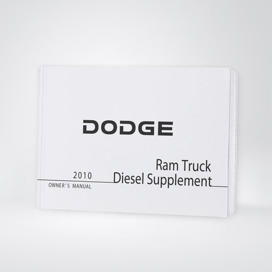 2010 Dodge Ram Truck Diesel Supplement Manual | English