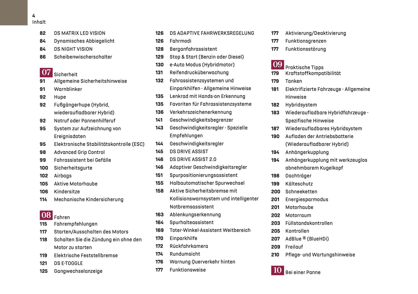 2024-2025 DS Automobiles DS 4 Bedienungsanleitung | Deutsch