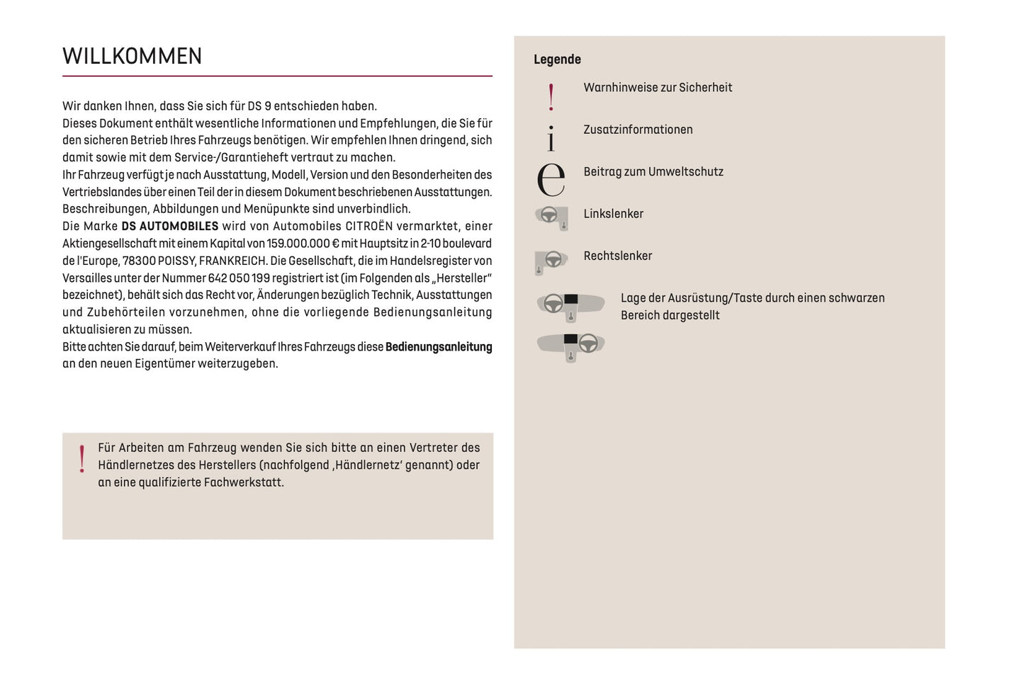 2024-2025 DS Automobiles DS 9 Owner's Manual | German