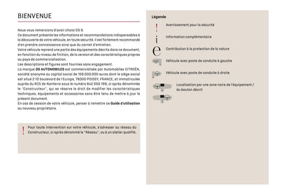 2024-2025 DS Automobiles DS 9 Owner's Manual | French