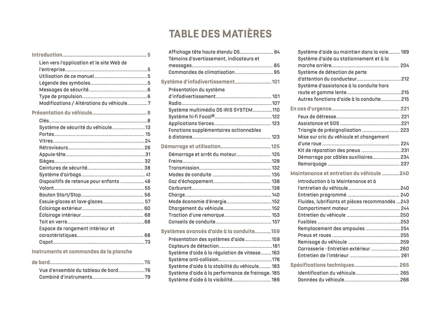 2026 DS Automobiles N7 Owner's Manual | French