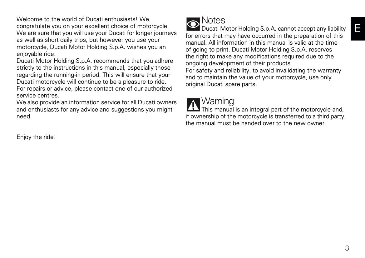 2009 Ducati 1098 R/1098 R Bayliss Owner's Manual | English