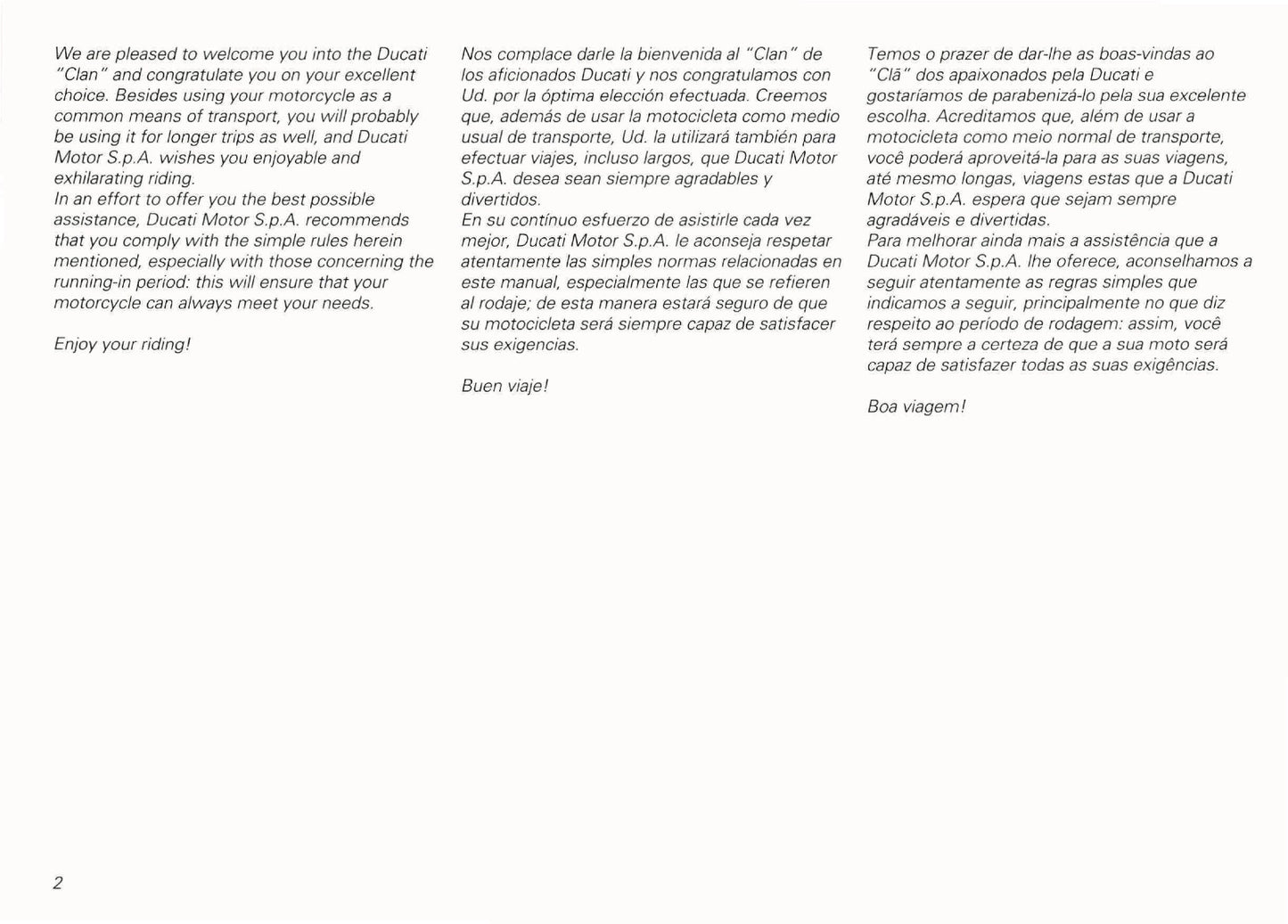 1998 Ducati 916/748 Owner's Manual | English