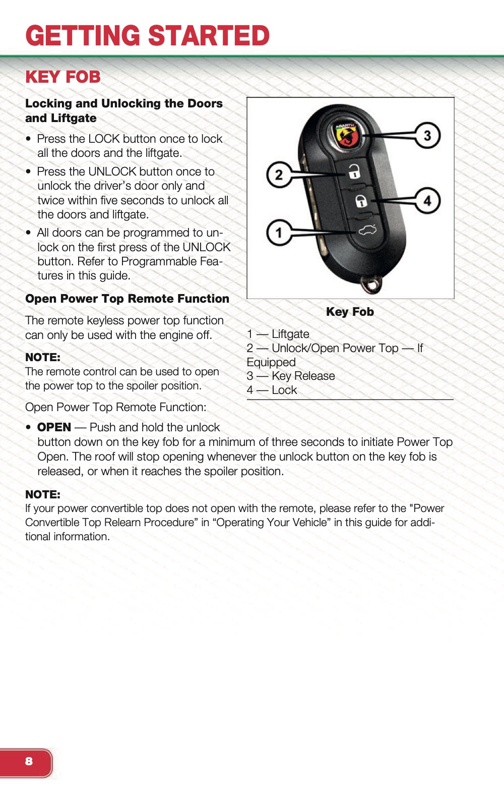 2014 Fiat 500 Abarth User Guide | English