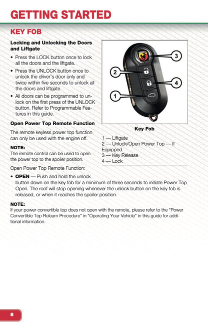 2014 Fiat 500 Abarth User Guide | English