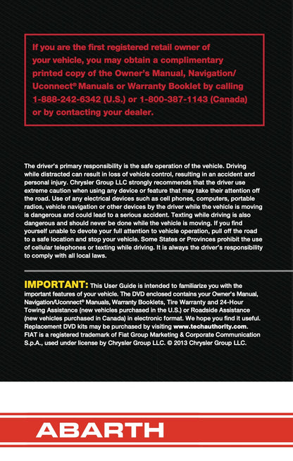 2014 Fiat 500 Abarth User Guide | English