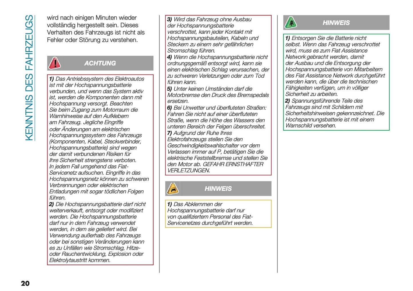 2025 Fiat 500e Bedienungsanleitung | Deutsch