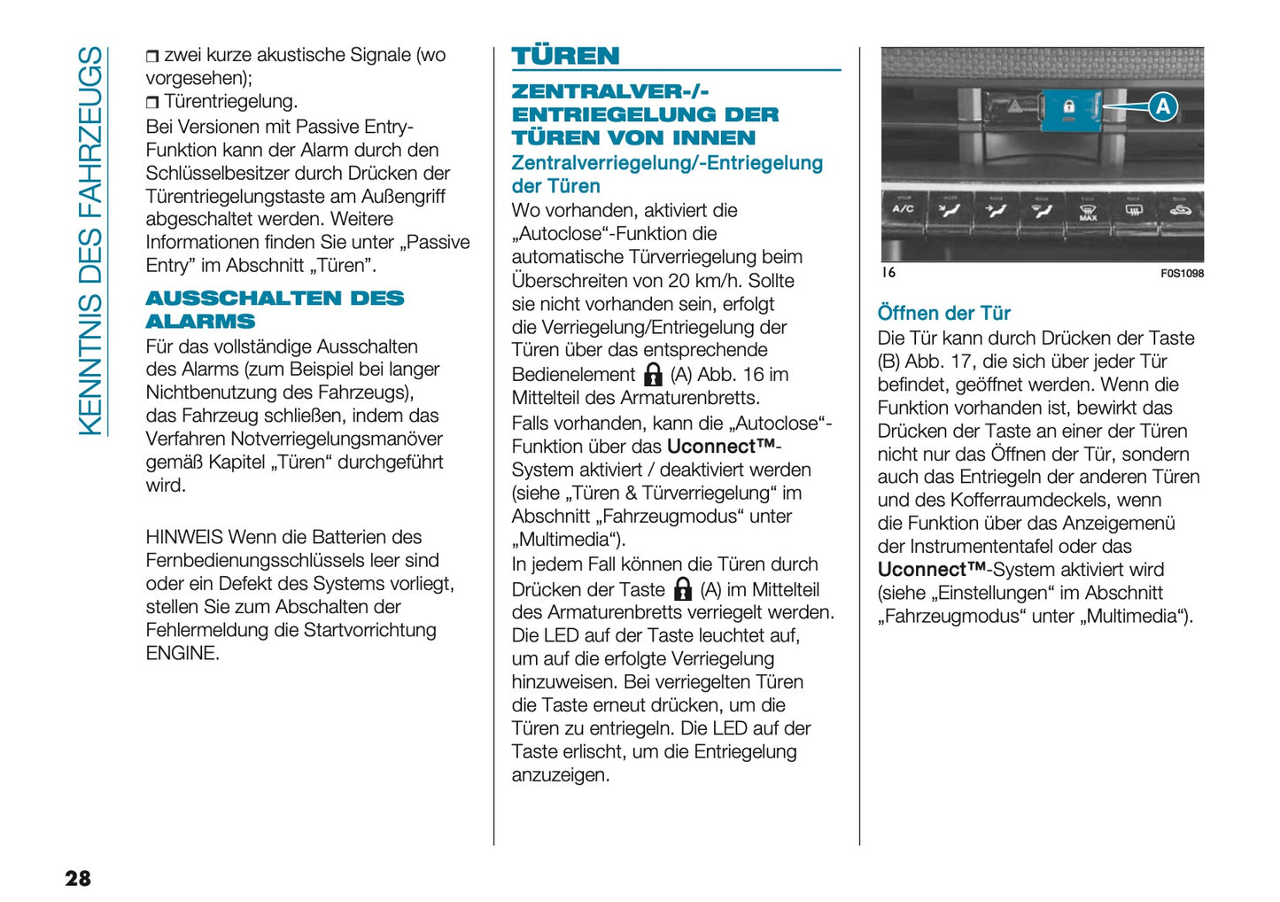 2025 Fiat 500e Bedienungsanleitung | Deutsch