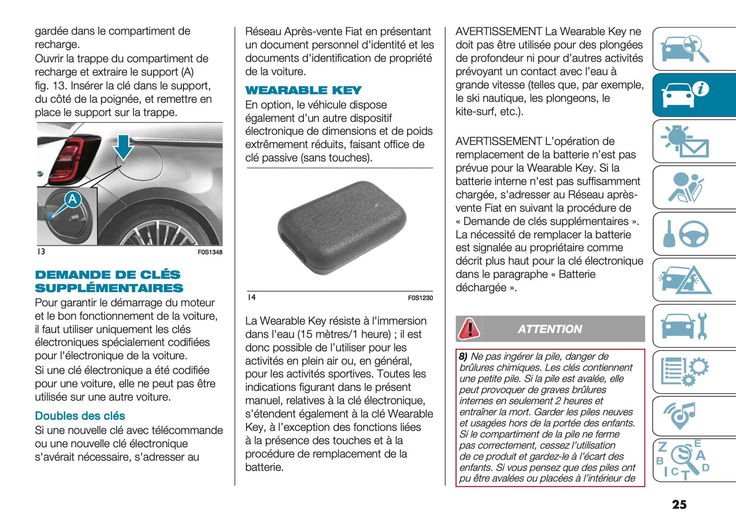2025 Fiat 500e Owner's Manual | French