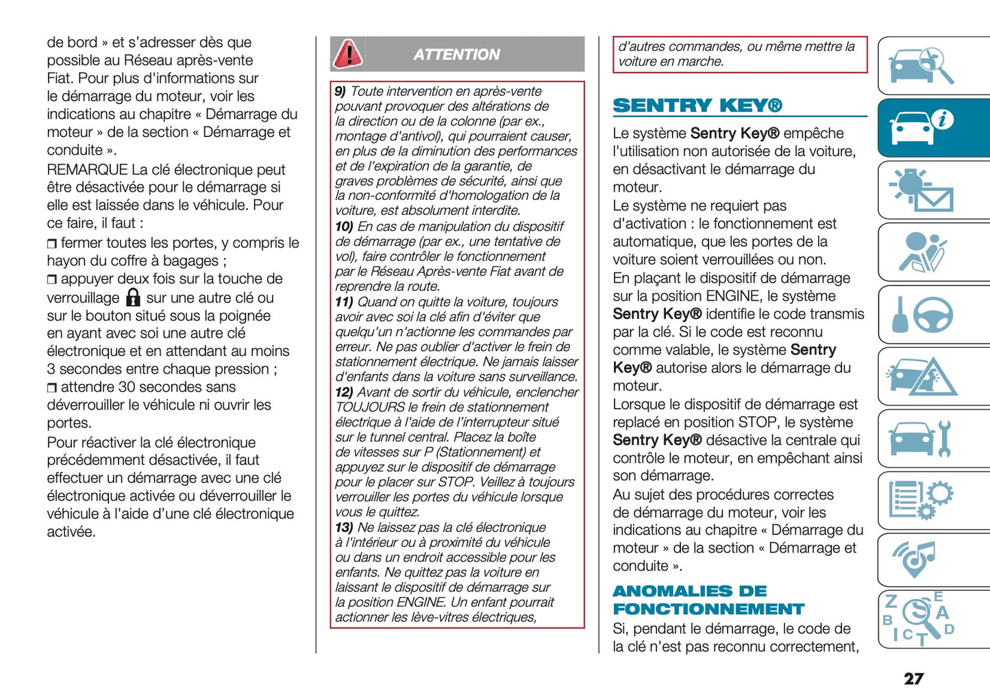 2025 Fiat 500e Owner's Manual | French