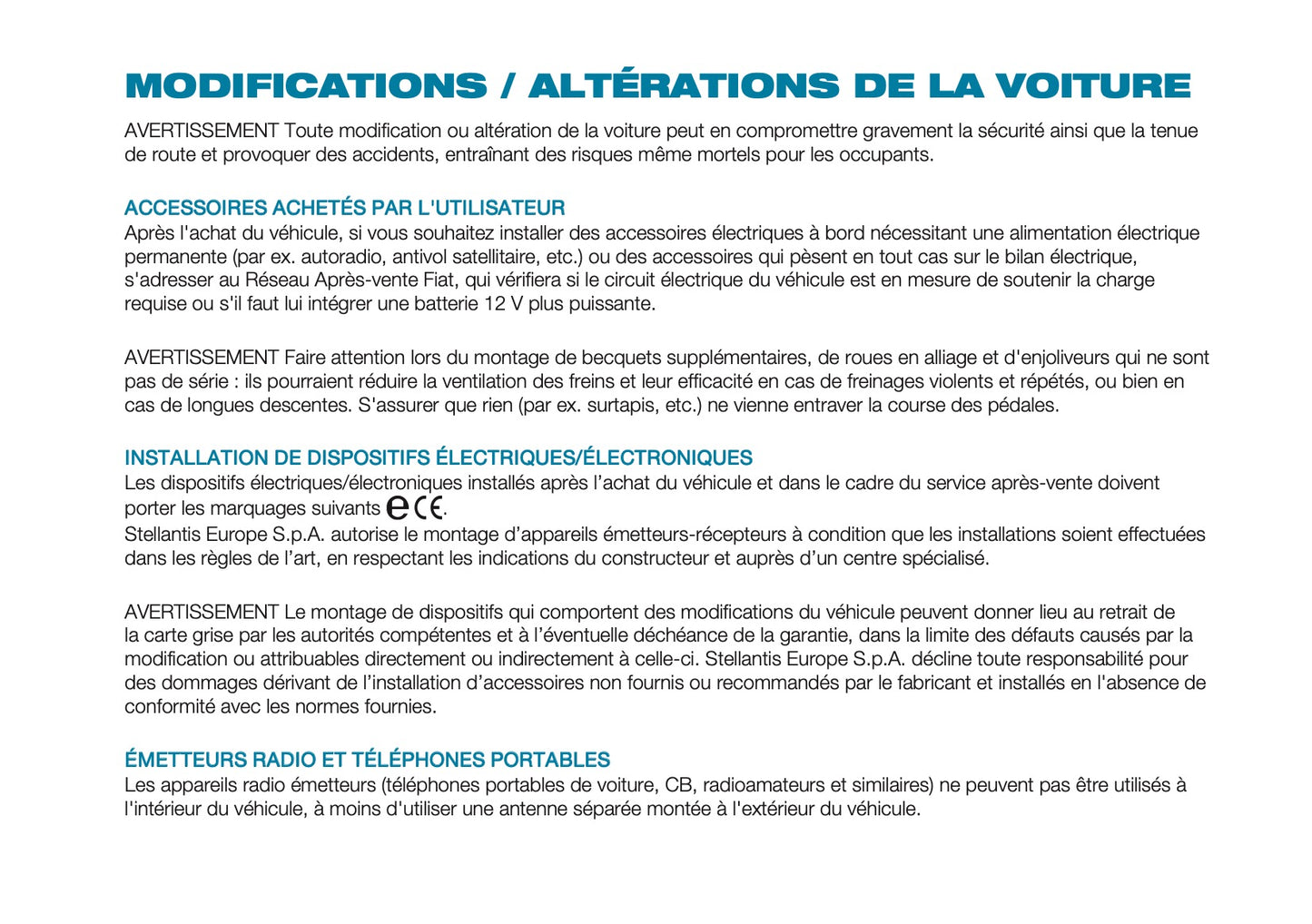 2025 Fiat 500e Owner's Manual | French