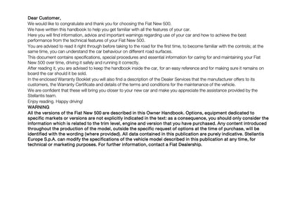 2025 Fiat 500e Owner's Manual | English