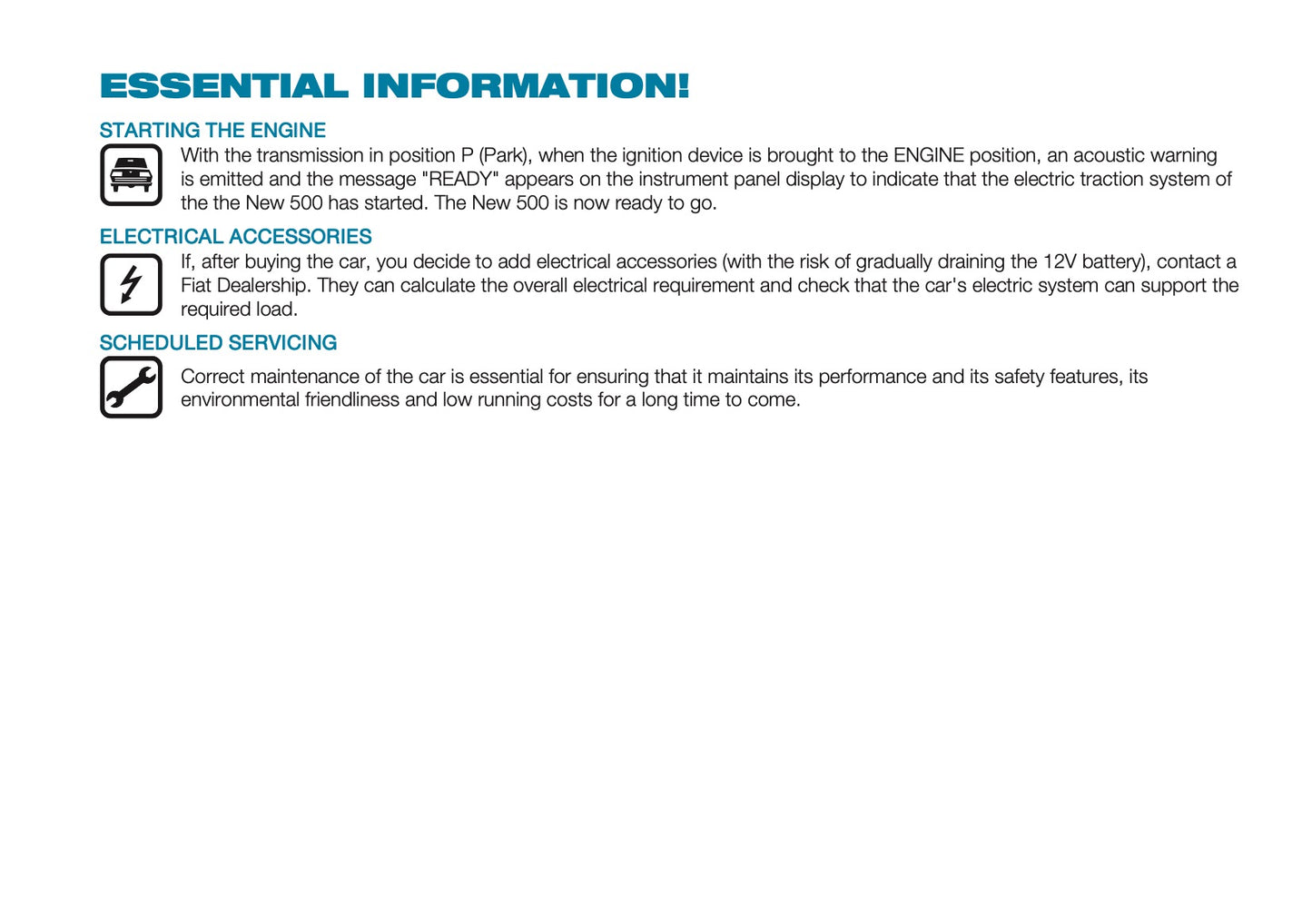 2025 Fiat 500e Owner's Manual | English