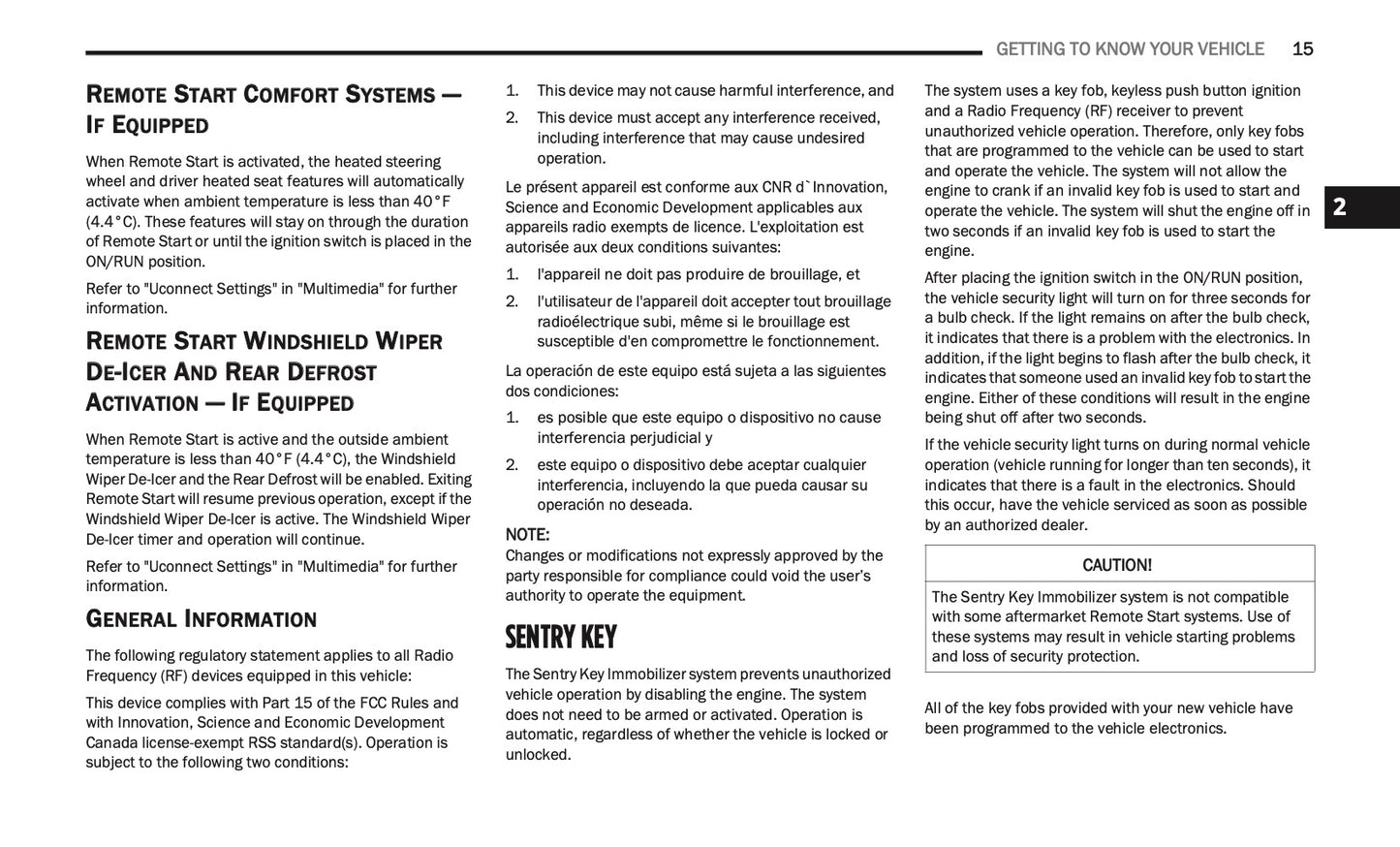 2020 Fiat 500X Owner's Manual | English US