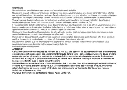 2025-2026 Fiat 600 Owner's Manual | French