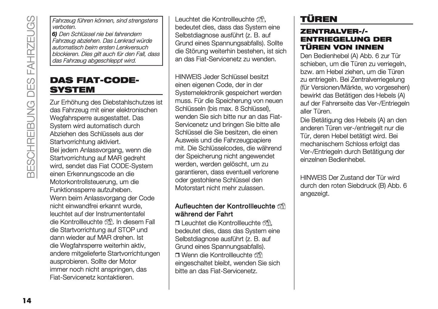 2025-2026 Fiat Panda/Pandina Owner's Manual | German