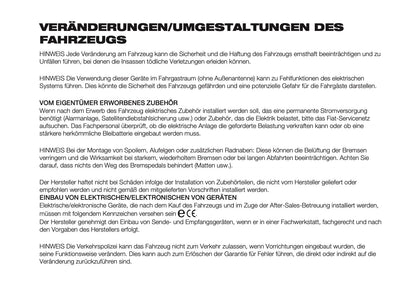 2026 Fiat Panda/Pandina Bedienungsanleitung | Deutsch