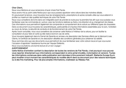 2026 Fiat Panda/Pandina Owner's Manual | French