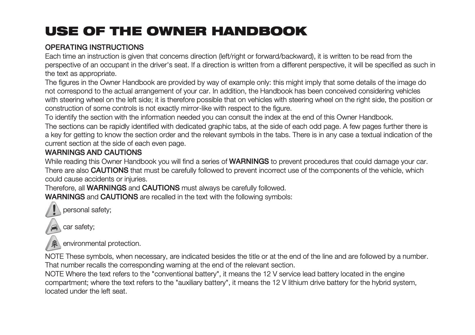 2025-2026 Fiat Panda/Pandina Owner's Manual | English – Car Manuals