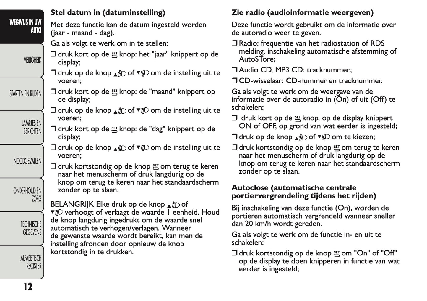 2013 Fiat Panda Gebruikershandleiding | Nederlands