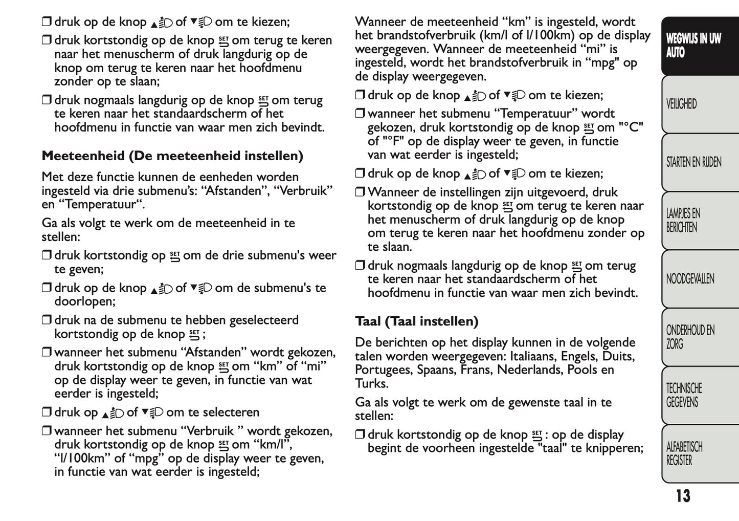 2013 Fiat Panda Gebruikershandleiding | Nederlands