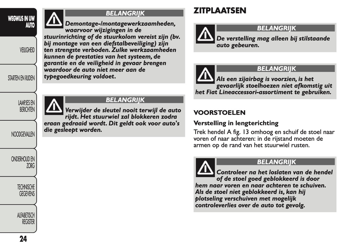 2013 Fiat Panda Gebruikershandleiding | Nederlands