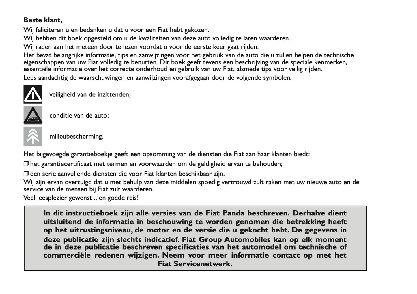 2013 Fiat Panda Gebruikershandleiding | Nederlands