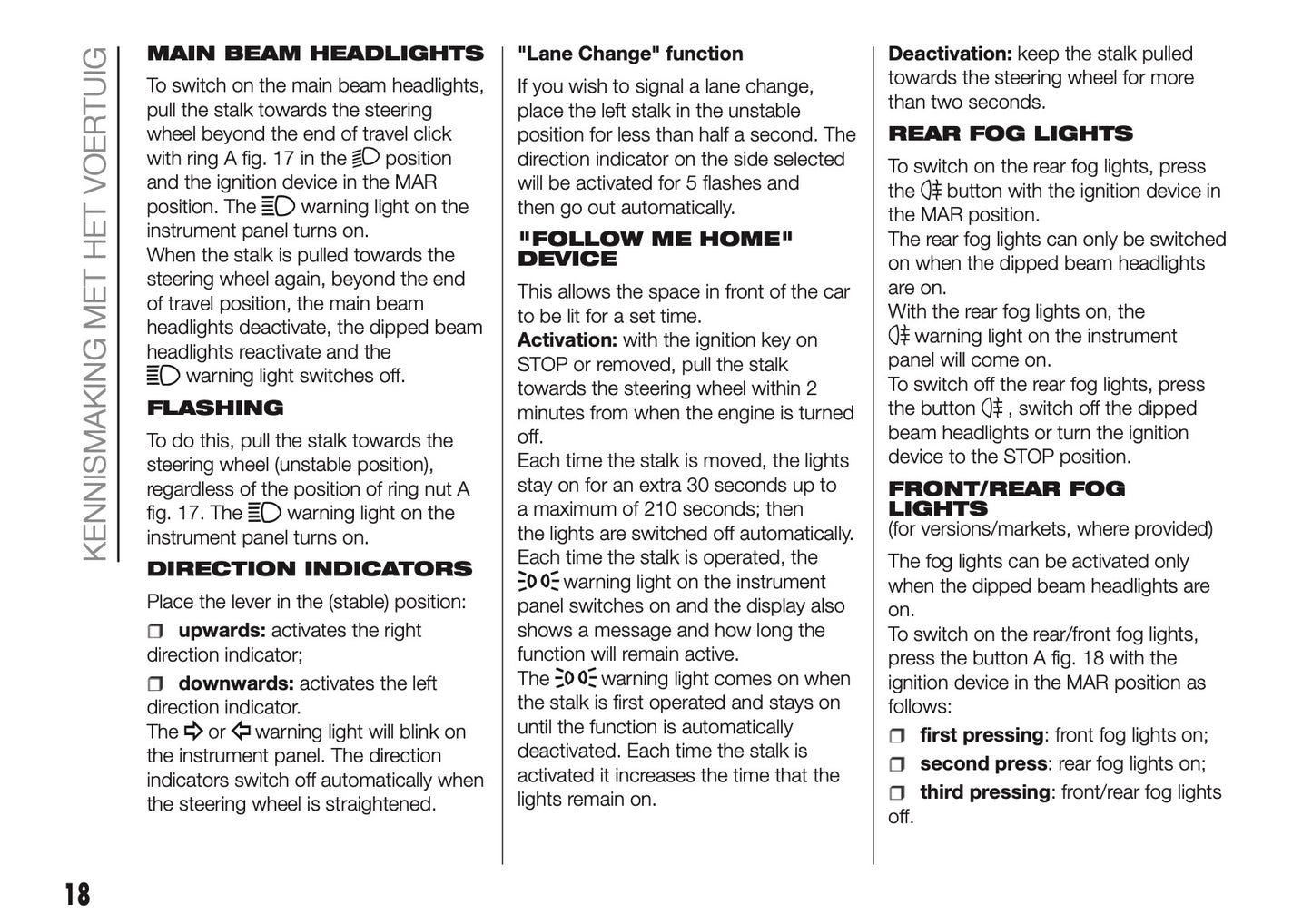 2018-2019 Fiat Panda Gebruikershandleiding | Nederlands