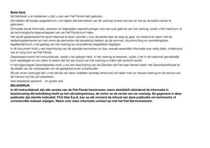 2018-2019 Fiat Panda Gebruikershandleiding | Nederlands