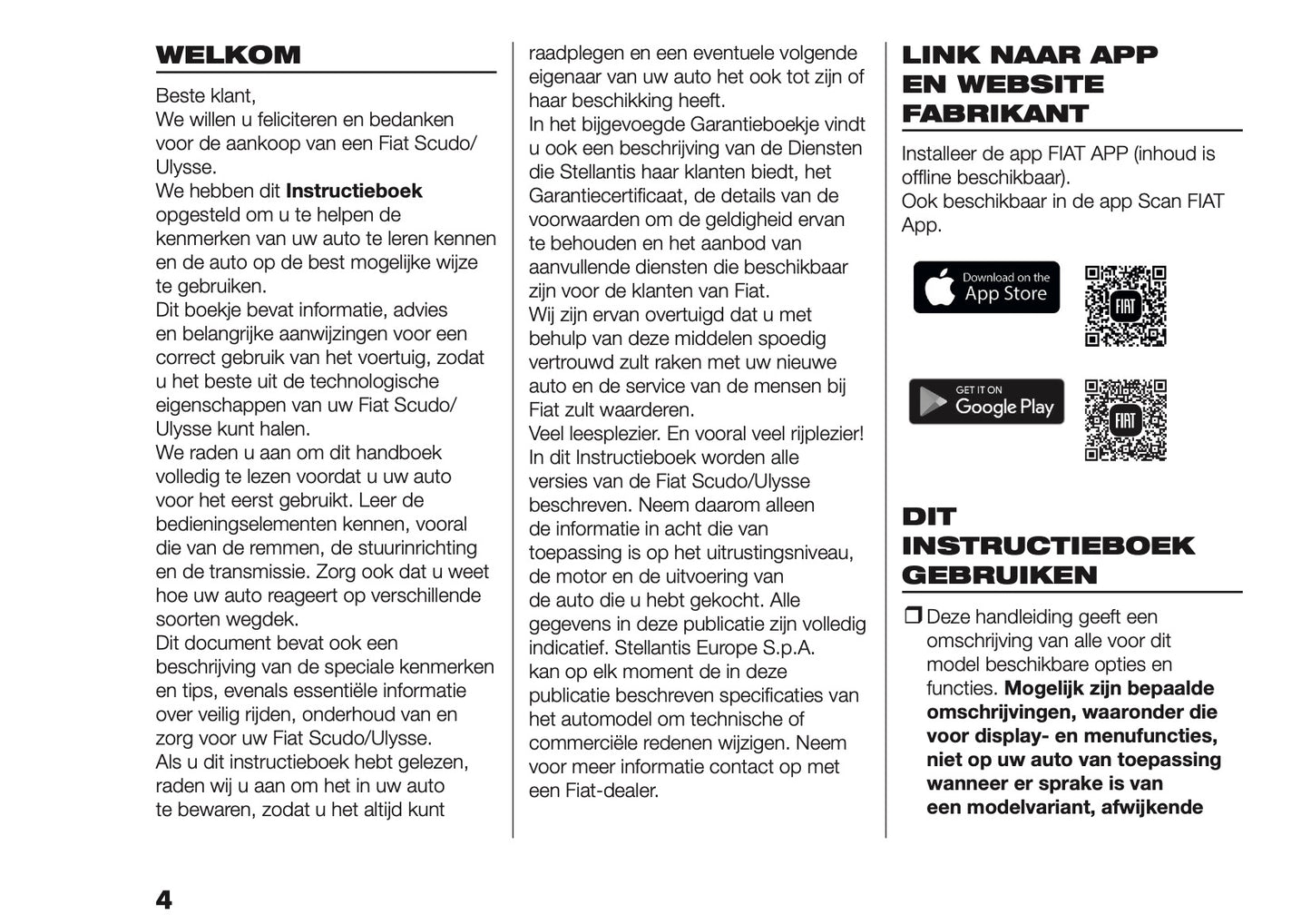 2026 Fiat Scudo/Ulysse Gebruikershandleiding | Nederlands