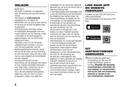 2026 Fiat Scudo/Ulysse Gebruikershandleiding | Nederlands