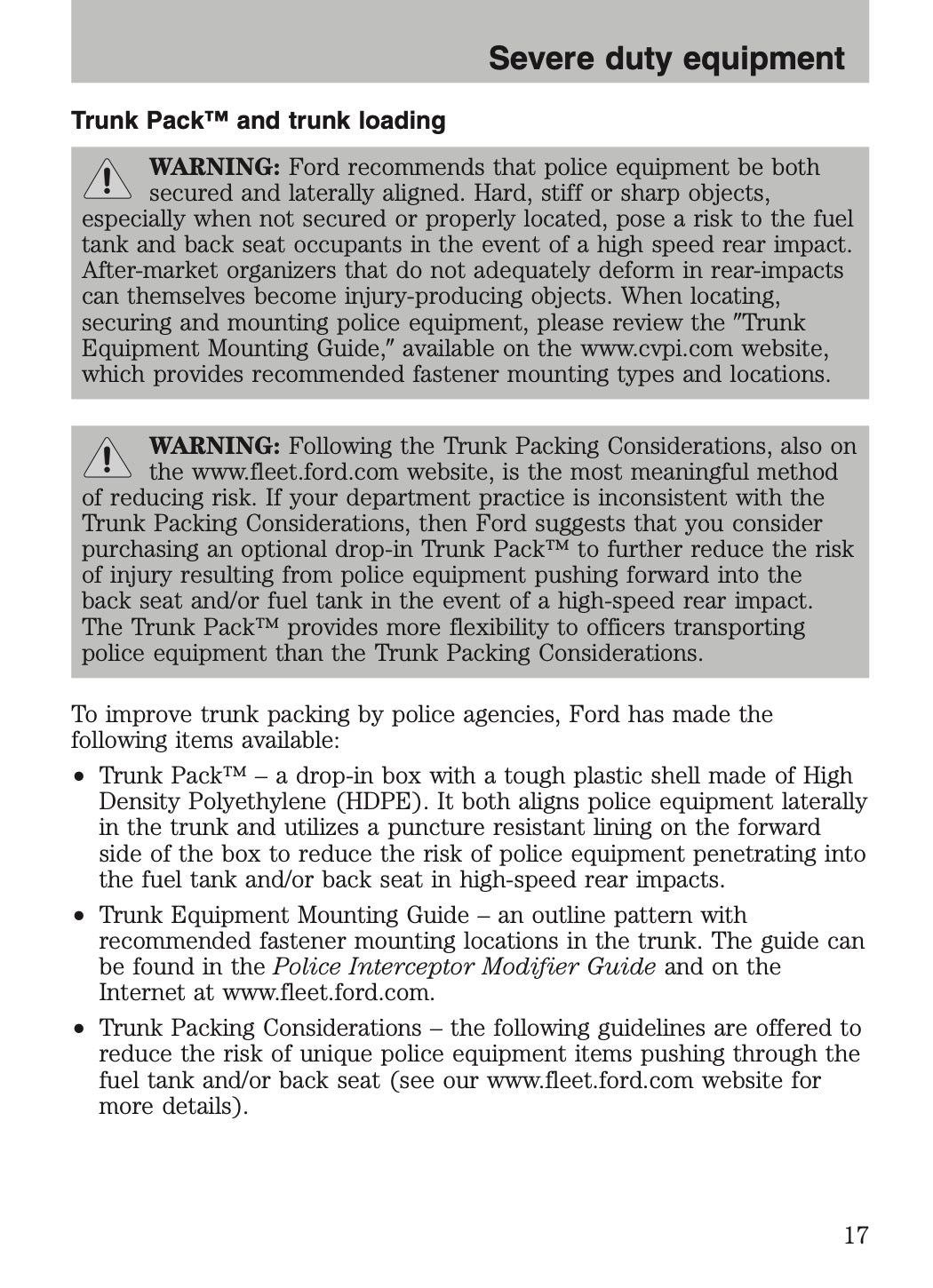 2009-2011 Ford Crown Victoria Police Fleet Supplement Manual | English US