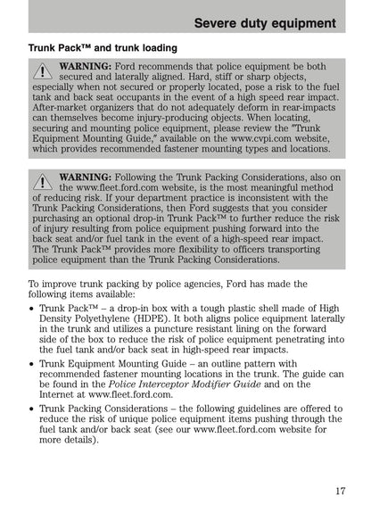 2009-2011 Ford Crown Victoria Police Fleet Supplement Manual | English US