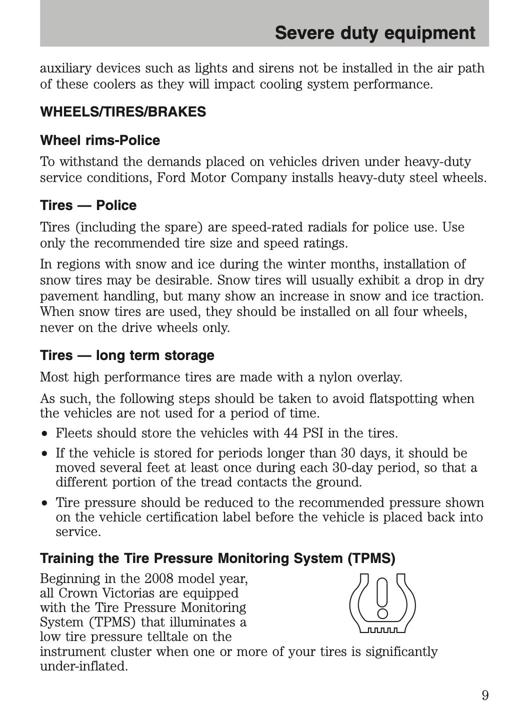 2009-2011 Ford Crown Victoria Police Fleet Supplement Manual | English US