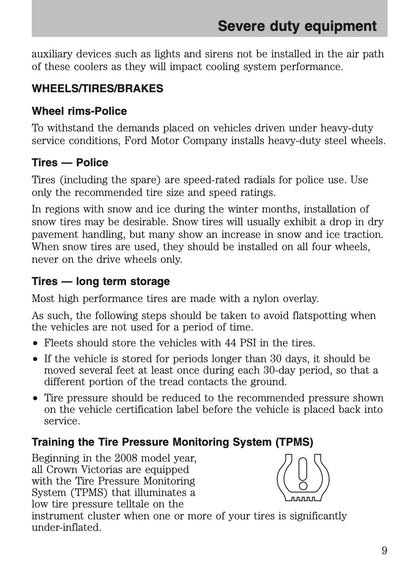 2009-2011 Ford Crown Victoria Police Fleet Supplement Manual | English US
