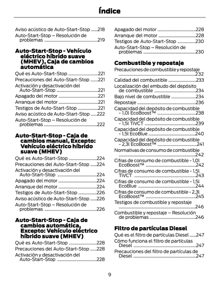 2023-2024 Ford Focus Bedienungsanleitung | Spanisch