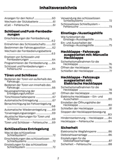 2025-2026 Ford Kuga Bedienungsanleitung | Deutsch
