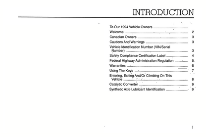 1994 Ford L-Series Manuel du propriétaire | Anglais